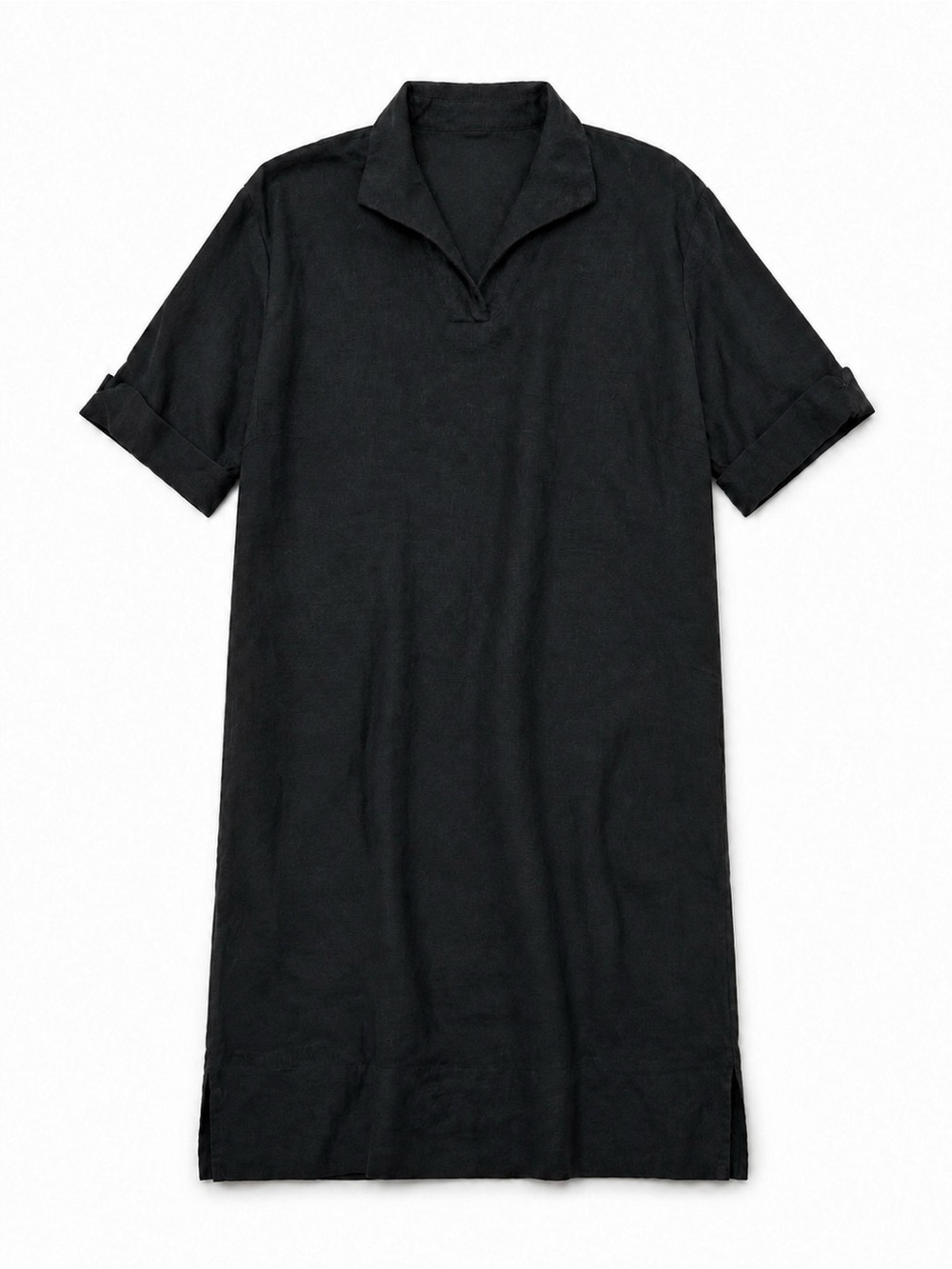 Vintage Talbots Black Linen Blend Shirt Dress